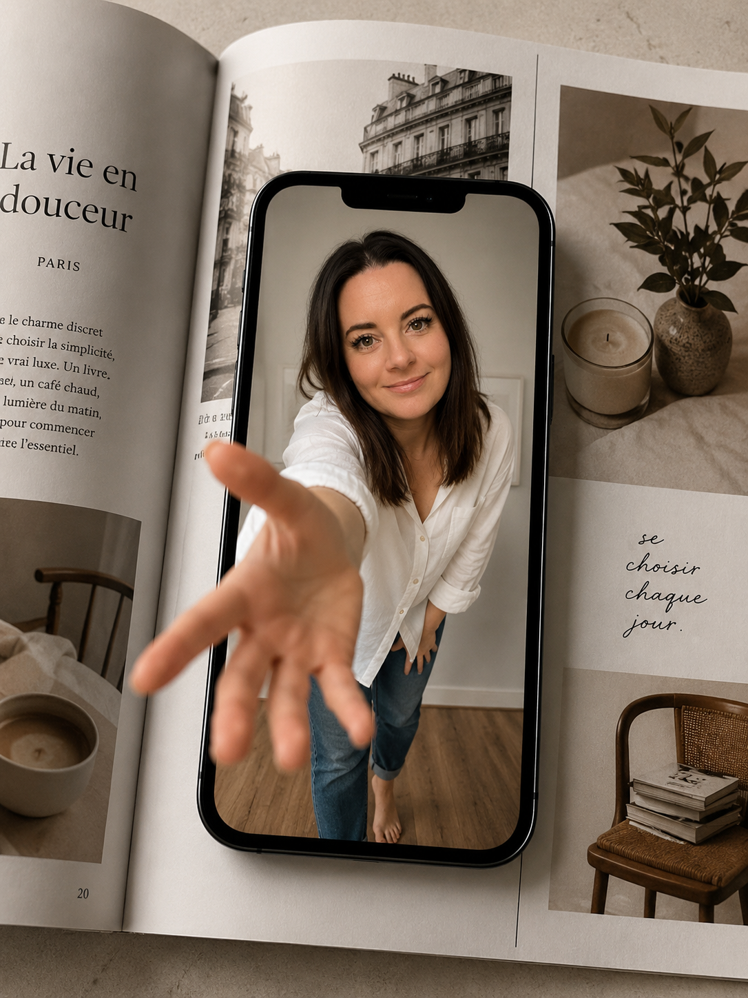 Mockup téléphone, contenu visuel